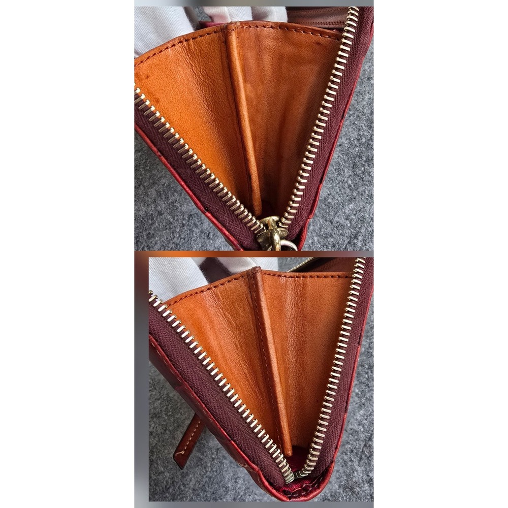 Vintage Dooney & Bourke Wineberry Nile Collection Zip Around Wallet VGUC - Picture 9 of 10